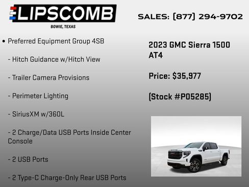 Used 2023 GMC Sierra 1500 AT4 w/ Technology Package image 30