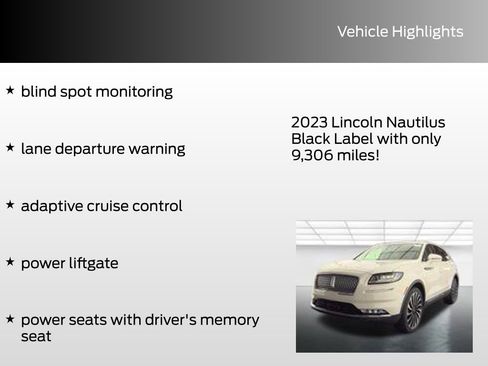 Used 2023 Lincoln Nautilus Black Label w/ Class II Trailer Tow Package image 8