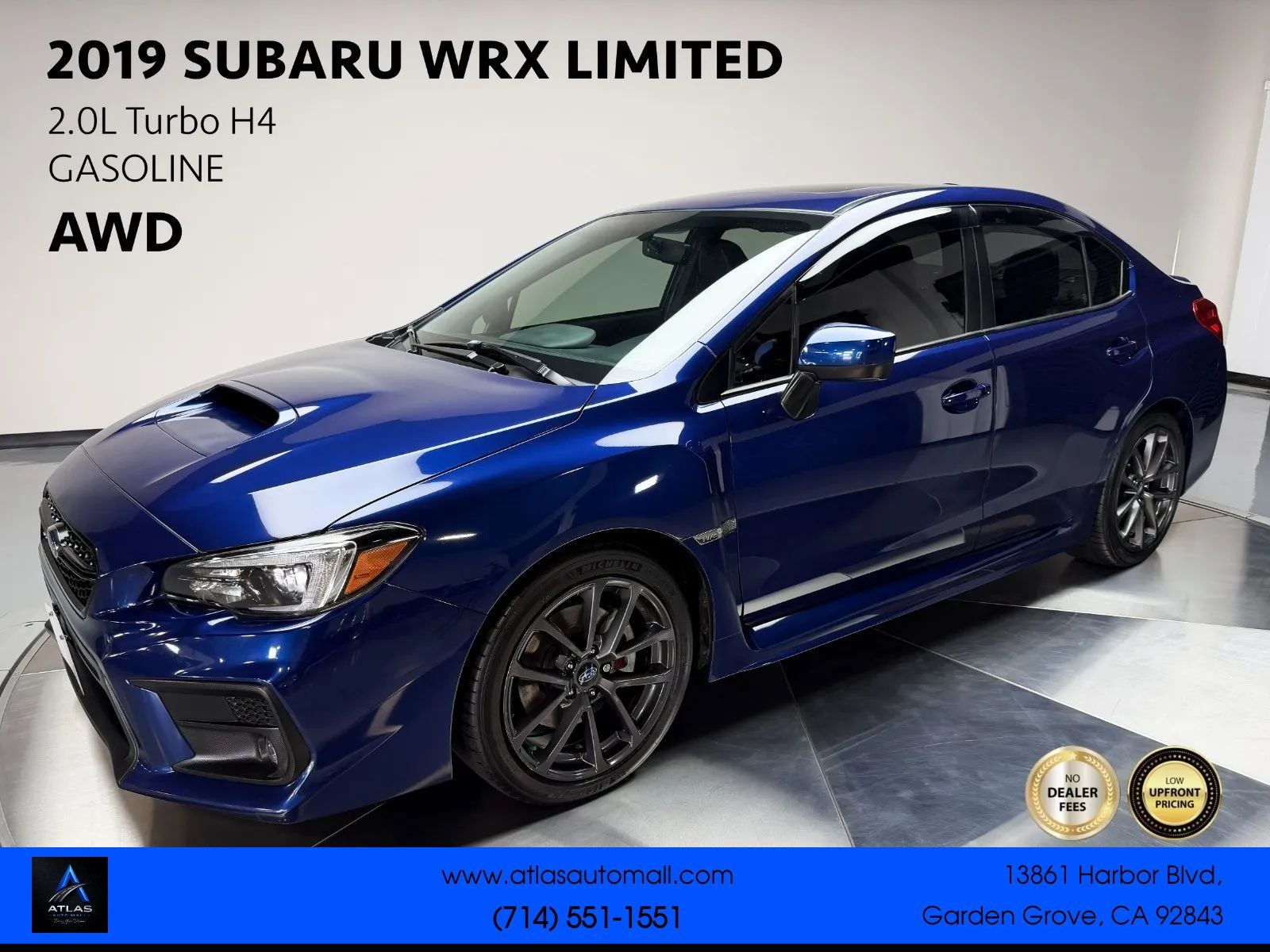 Used 2019 Subaru WRX Limited w/ Popular Package #3 (IZT) AWD/4WD image 1
