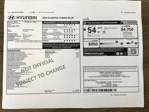 New 2025 Hyundai Elantra Blue image 19