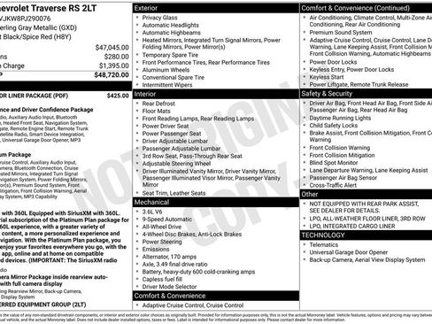 Certified 2023 Chevrolet Traverse RS w/ LPO, Floor Liner Package AWD/4WD image 6