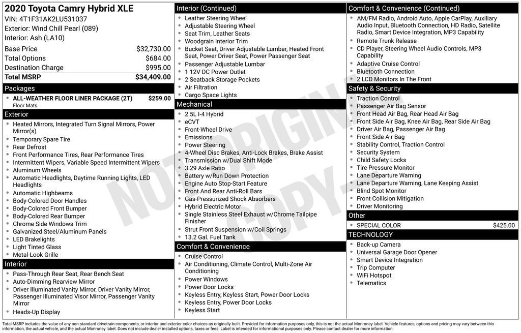 Used 2020 Toyota Camry XLE FWD image 46