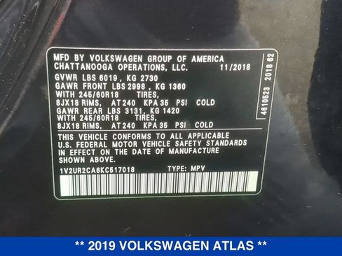Used 2019 Volkswagen Atlas SE w/ Towing Package AWD/4WD image 25