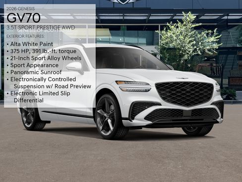 New 2026 Genesis GV70 3.5T Sport Prestige w/ G1 Accessory Package AWD/4WD image 3
