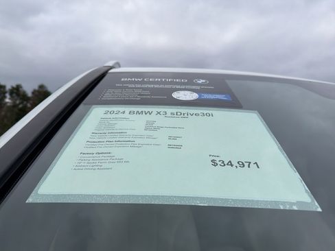 Certified 2024 BMW X3 sDrive30i w/ Convenience Package image 18