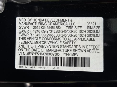 Used 2022 Honda Pilot Touring image 50