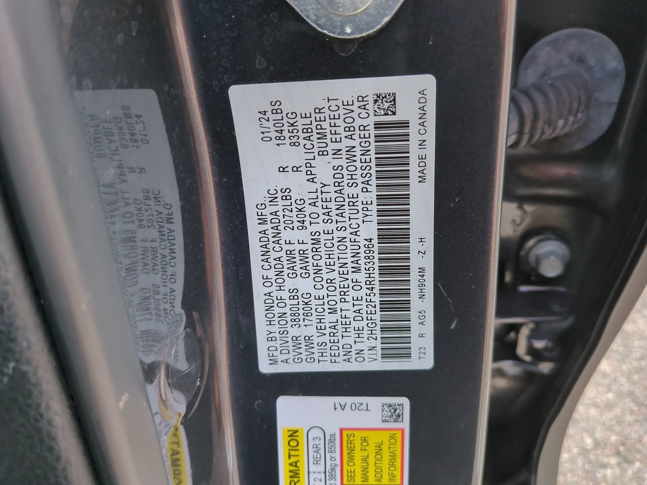 Certified 2024 Honda Civic Sport image 23