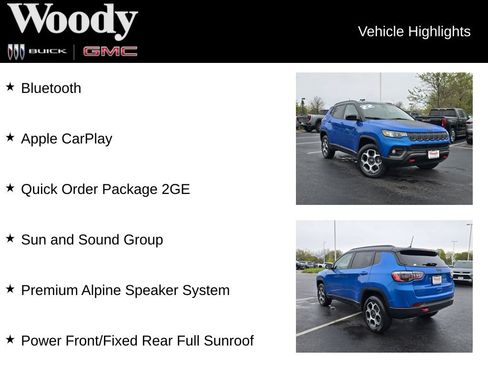 Used 2022 Jeep Compass Trailhawk w/ Sun and Sound Group AWD/4WD image 3