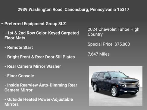 Certified 2024 Chevrolet Tahoe High Country w/ Advanced Technology Package image 10