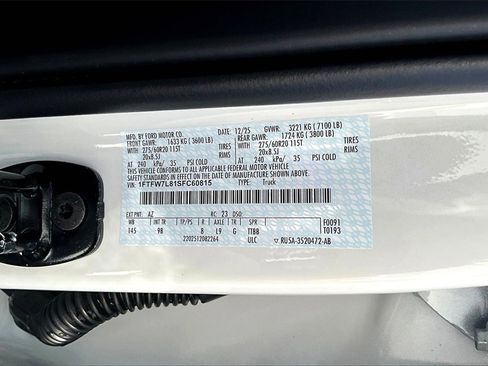 New 2025 Ford F150 Platinum w/ Equipment Group 702A High image 8