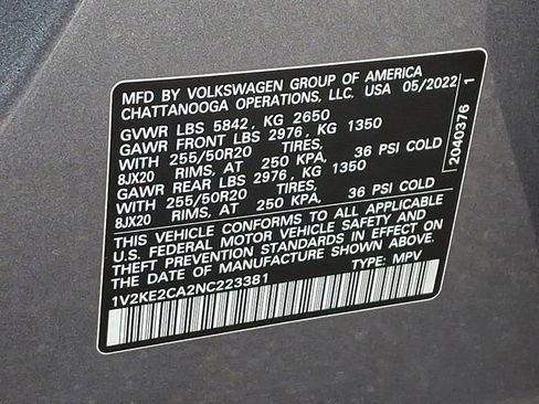 Certified 2022 Volkswagen Atlas Cross Sport SE image 27