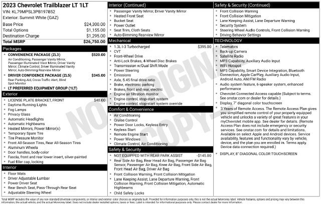 Used 2023 Chevrolet TrailBlazer LT w/ Convenience Package FWD image 4
