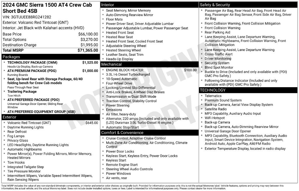 Used 2024 GMC Sierra 1500 AT4 w/ Technology Package AWD/4WD image 4