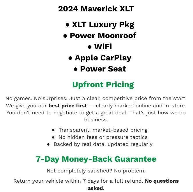 Used 2024 Ford Maverick XLT w/ XLT Luxury Package FWD image 2