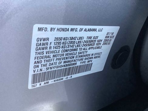 Certified 2019 Honda Pilot Elite image 21