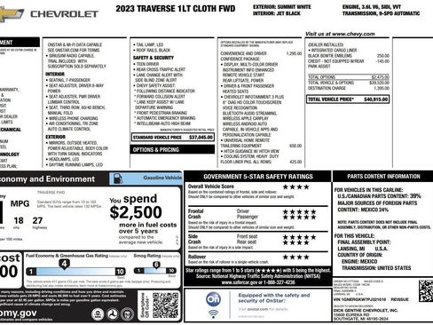 Used 2023 Chevrolet Traverse LT FWD image 2