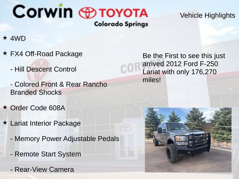 Used 2012 Ford F250 Lariat w/ Lariat Interior Pkg AWD/4WD image 4