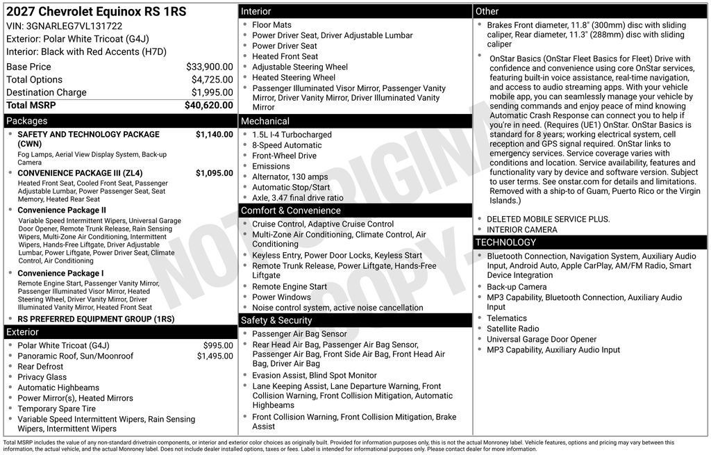 New 2027 Chevrolet Equinox RS w/ Safety and Technology Package FWD image 43