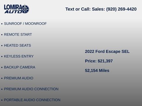 Used 2022 Ford Escape SEL w/ Technology Package AWD/4WD image 10