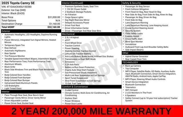 Used 2025 Toyota Camry SE FWD image 33