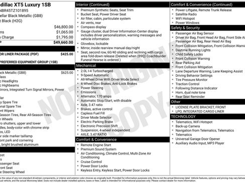 New 2026 Cadillac XT5 Luxury w/ LPO, Floor Liner Package AWD/4WD image 35