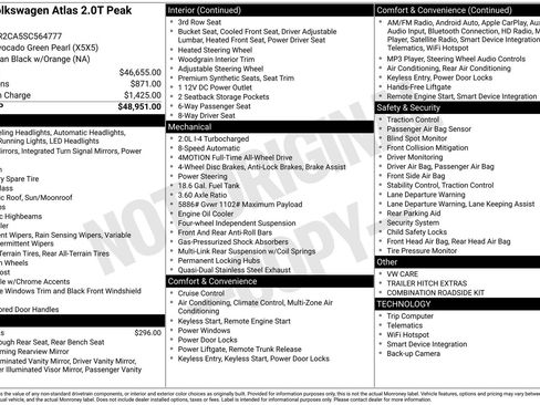 Certified 2025 Volkswagen Atlas Peak Edition SE AWD/4WD image 40
