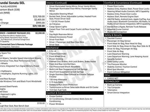 Used 2020 Hyundai Sonata SEL w/ Convenience + Sunroof Package image 37