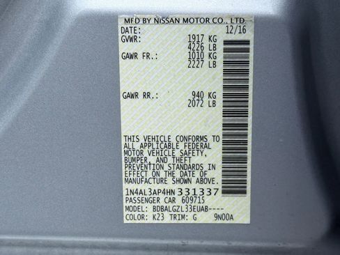 Used 2017 Nissan Altima 2.5 S w/ Power Driver Seat Package image 31