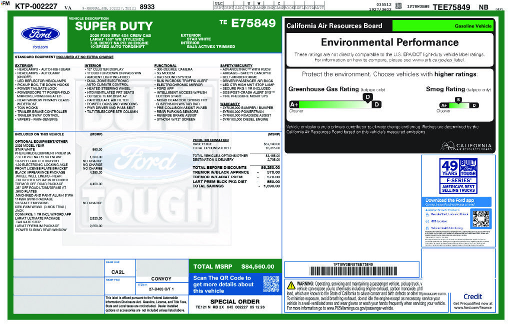 Used 2026 Ford F350 Lariat w/ Tremor Off-Road Package AWD/4WD image 11