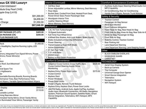 Used 2025 Lexus GX 550 w/ Accessory Package (2T) AWD/4WD image 47