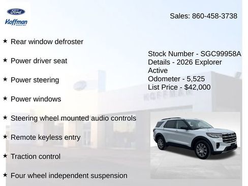 Used 2026 Ford Explorer Active w/ Active Comfort Package image 15