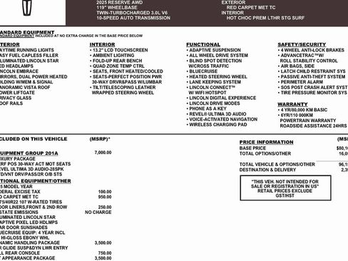 Used 2025 Lincoln Aviator Reserve w/ Equipment Group 201A image 3