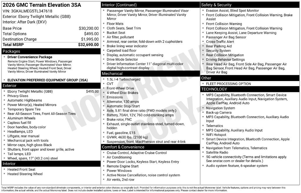 Used 2026 GMC Terrain Elevation FWD image 4