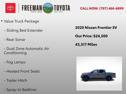 Used 2020 Nissan Frontier SV w/ Midnight Edition Floor Mats RWD image 5