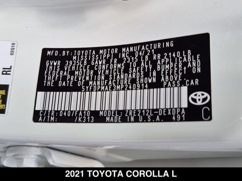 Used 2021 Toyota Corolla L FWD image 24
