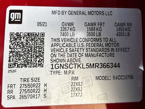 Used 2021 Chevrolet Tahoe High Country w/ Premium Package 2 RWD image 36