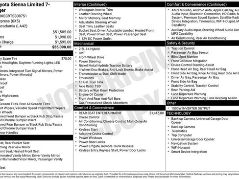 Used 2026 Toyota Sienna Limited FWD image 1