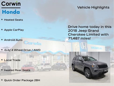 Used 2018 Jeep Grand Cherokee Limited AWD/4WD image 6