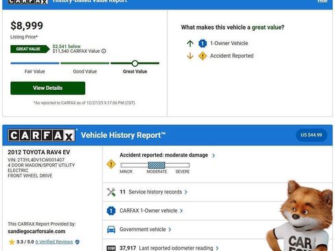 Used 2012 Toyota RAV4 EV image 2