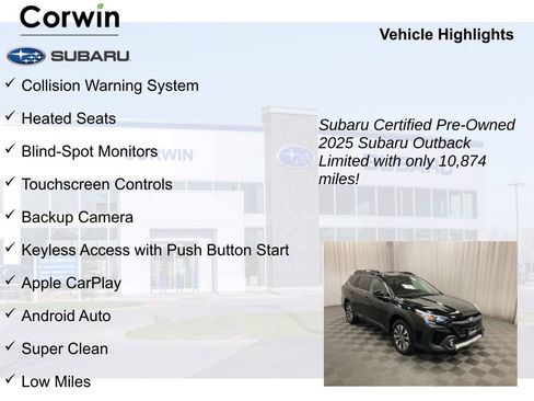 Certified 2025 Subaru Outback Limited image 9