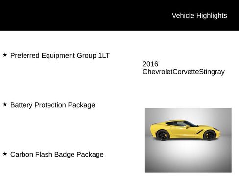 Used 2016 Chevrolet Corvette Stingray Coupe w/ Carbon Flash Badge Package RWD image 2