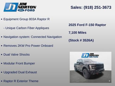 Used 2025 Ford F150 Raptor w/ Equipment Group 803A Raptor R AWD/4WD image 15