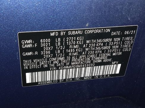 Used 2021 Subaru Ascent Touring w/ Popular Package #2A AWD/4WD image 33