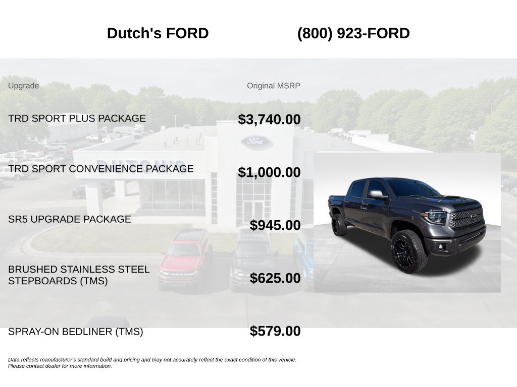 Used 2021 Toyota Tundra SR5 w/ TRD Sport Plus Package AWD/4WD image 5