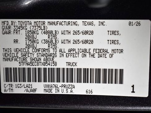 New 2026 Toyota Tundra Platinum AWD/4WD image 17