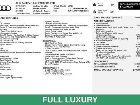 Used 2018 Audi Q7 3.0T Premium Plus w/ Premium Plus Package AWD/4WD image 3