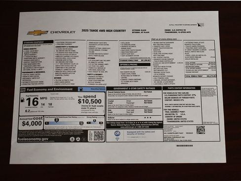 Used 2025 Chevrolet Tahoe High Country AWD/4WD image 4