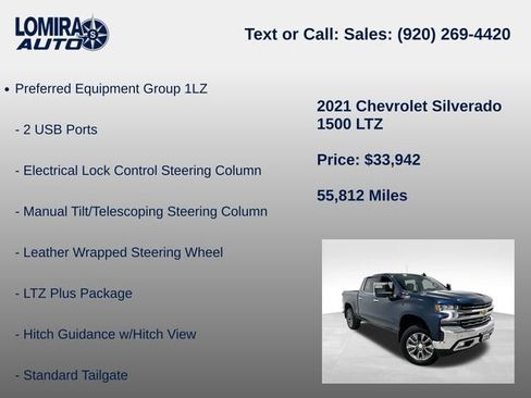 Used 2021 Chevrolet Silverado 1500 LTZ w/ Technology Package AWD/4WD image 33