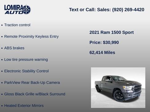 Used 2021 RAM 1500 Sport w/ Trailer Tow Group AWD/4WD image 33