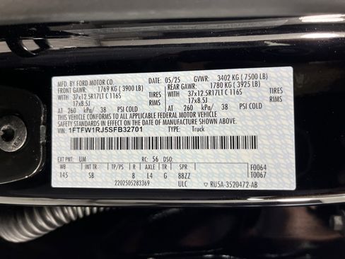 Used 2025 Ford F150 Raptor w/ Equipment Group 803A Raptor R image 9